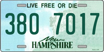 NH license plate 3807017