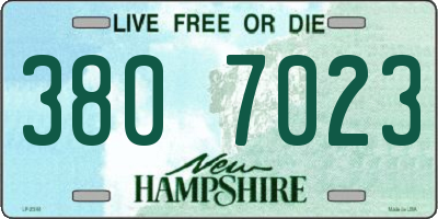 NH license plate 3807023
