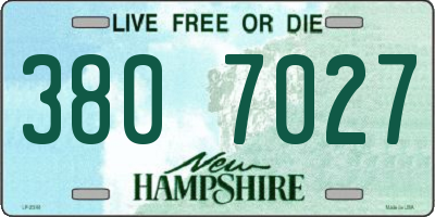 NH license plate 3807027