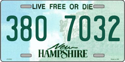 NH license plate 3807032