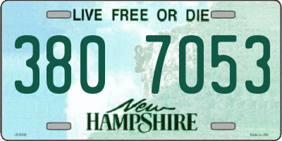 NH license plate 3807053