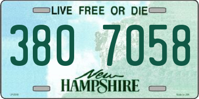NH license plate 3807058