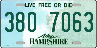 NH license plate 3807063