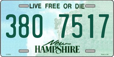 NH license plate 3807517