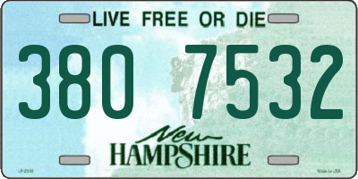 NH license plate 3807532