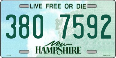 NH license plate 3807592