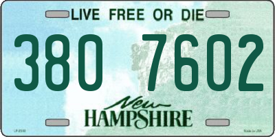 NH license plate 3807602