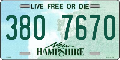 NH license plate 3807670