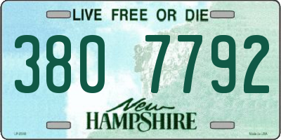 NH license plate 3807792