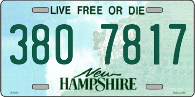 NH license plate 3807817