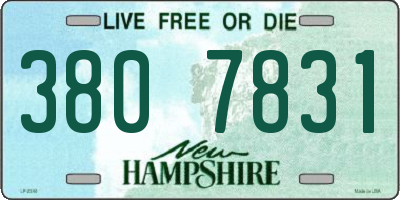 NH license plate 3807831