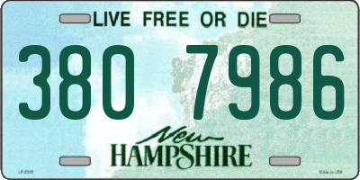 NH license plate 3807986