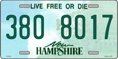 NH license plate 3808017