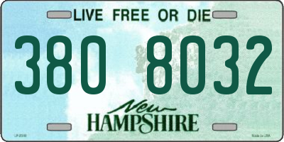 NH license plate 3808032