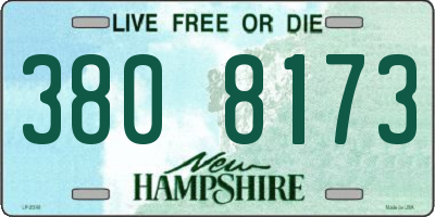 NH license plate 3808173