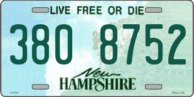 NH license plate 3808752