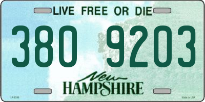 NH license plate 3809203