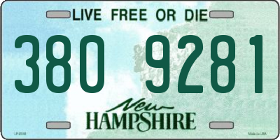 NH license plate 3809281