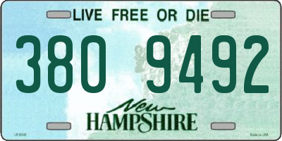 NH license plate 3809492