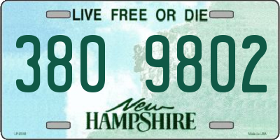 NH license plate 3809802