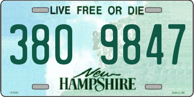 NH license plate 3809847