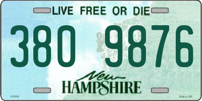 NH license plate 3809876