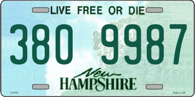 NH license plate 3809987