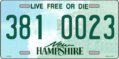 NH license plate 3810023