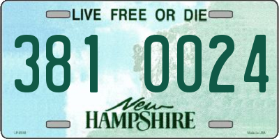 NH license plate 3810024