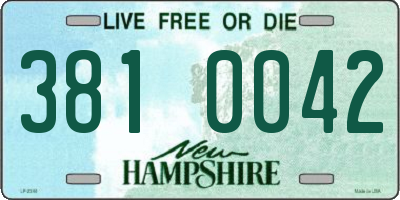 NH license plate 3810042
