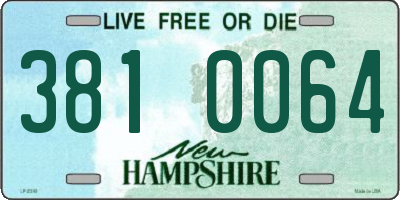 NH license plate 3810064