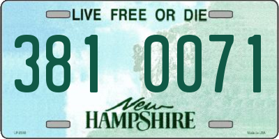 NH license plate 3810071