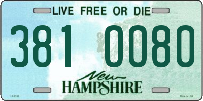 NH license plate 3810080