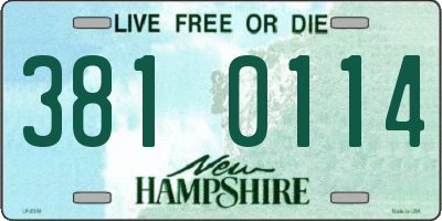NH license plate 3810114