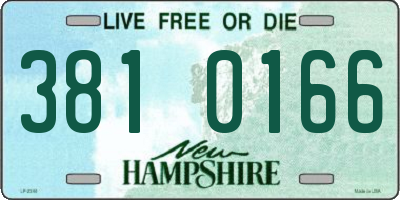 NH license plate 3810166