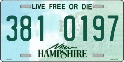 NH license plate 3810197