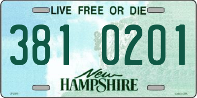 NH license plate 3810201