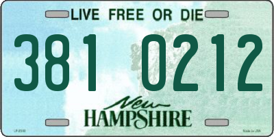 NH license plate 3810212