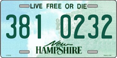NH license plate 3810232