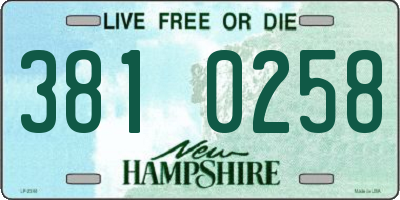NH license plate 3810258