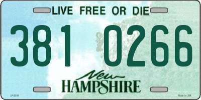 NH license plate 3810266