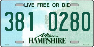 NH license plate 3810280