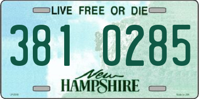 NH license plate 3810285