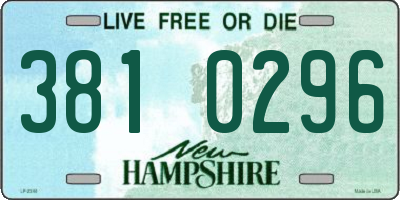 NH license plate 3810296
