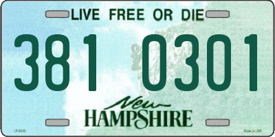NH license plate 3810301