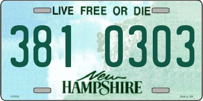 NH license plate 3810303