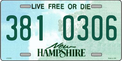 NH license plate 3810306
