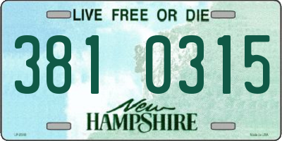 NH license plate 3810315