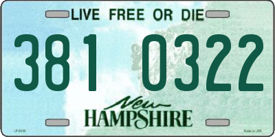 NH license plate 3810322