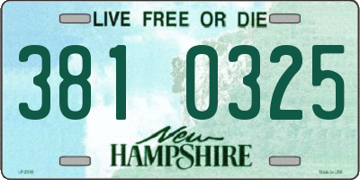 NH license plate 3810325